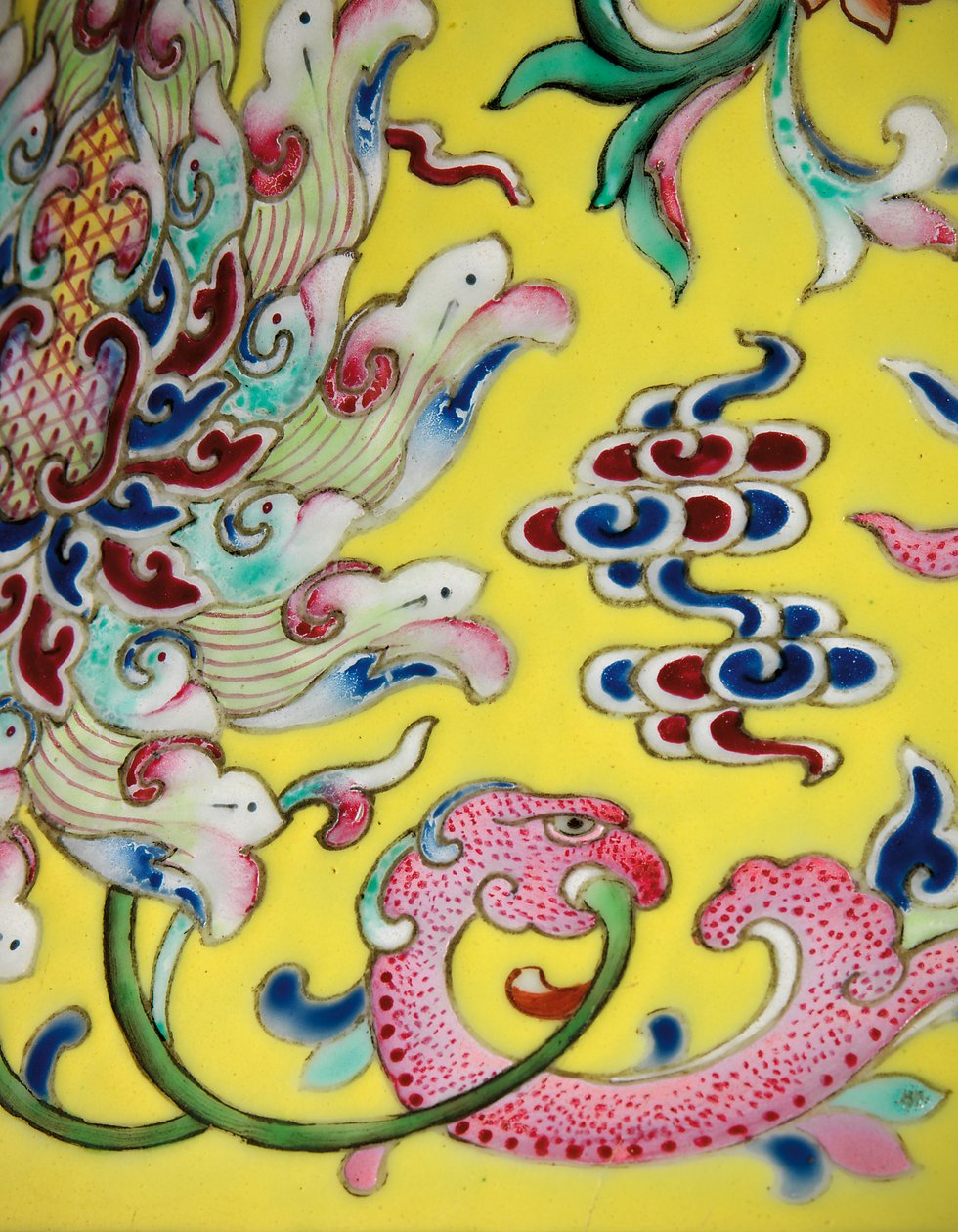 Részlet az Imperial Famille Rose vázák egyikéből (kerámia) alkotó: Qing Dynasty   Jiaqing Period Chinese School