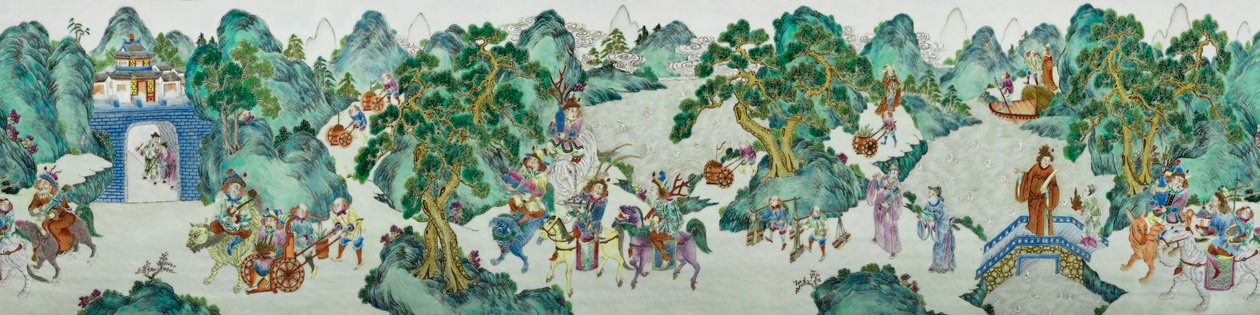 Részlet az Imperial Famille Rose vázák egyikéből (kerámia) alkotó: Qing Dynasty   Jiaqing Period Chinese School