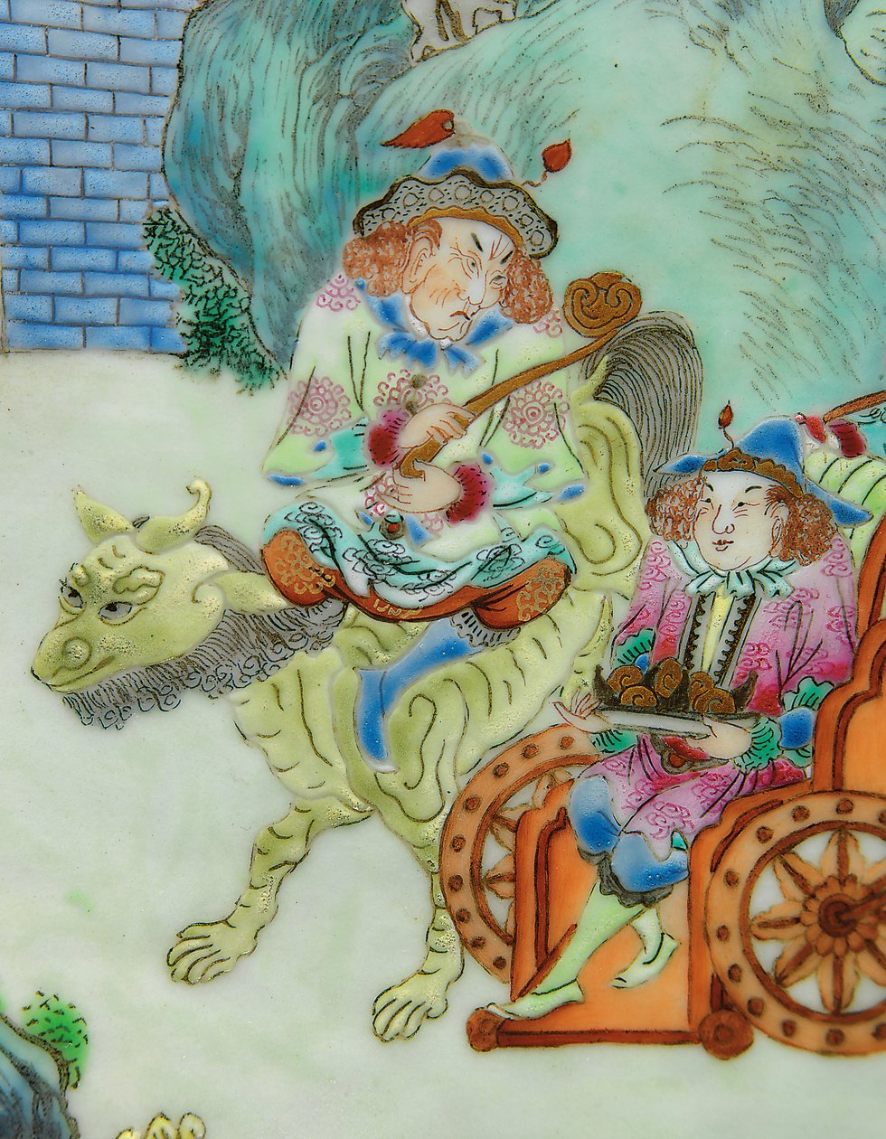 Részlet az Imperial Famille Rose vázák egyikéből (kerámia) alkotó: Qing Dynasty   Jiaqing Period Chinese School