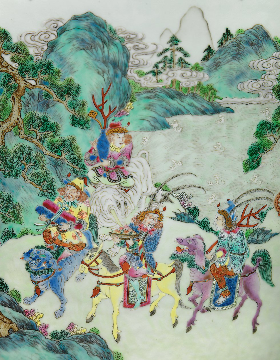 Részlet az Imperial Famille Rose vázák egyikéből (kerámia) alkotó: Qing Dynasty   Jiaqing Period Chinese School
