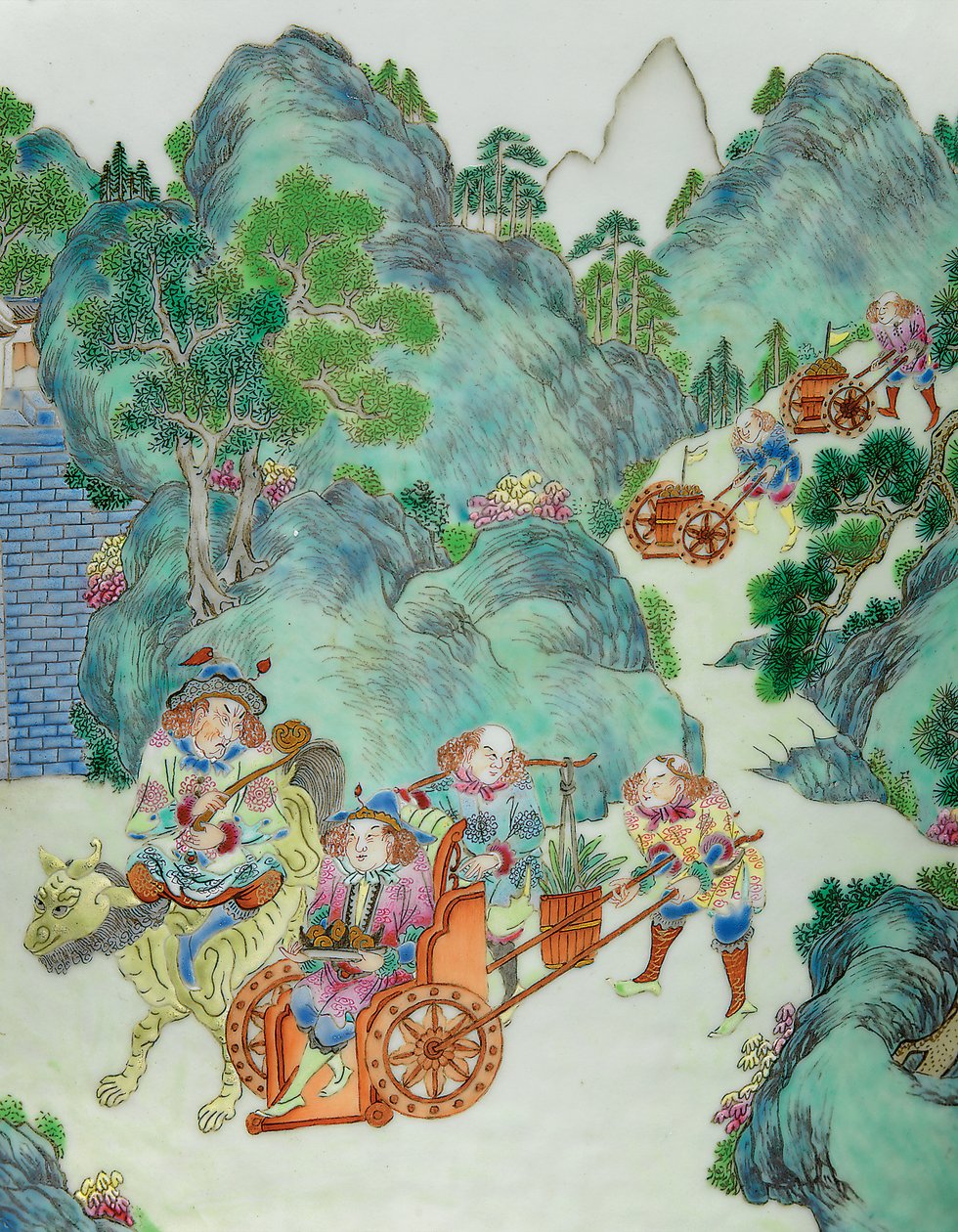 Részlet az Imperial Famille Rose vázák egyikéből (kerámia) alkotó: Qing Dynasty   Jiaqing Period Chinese School