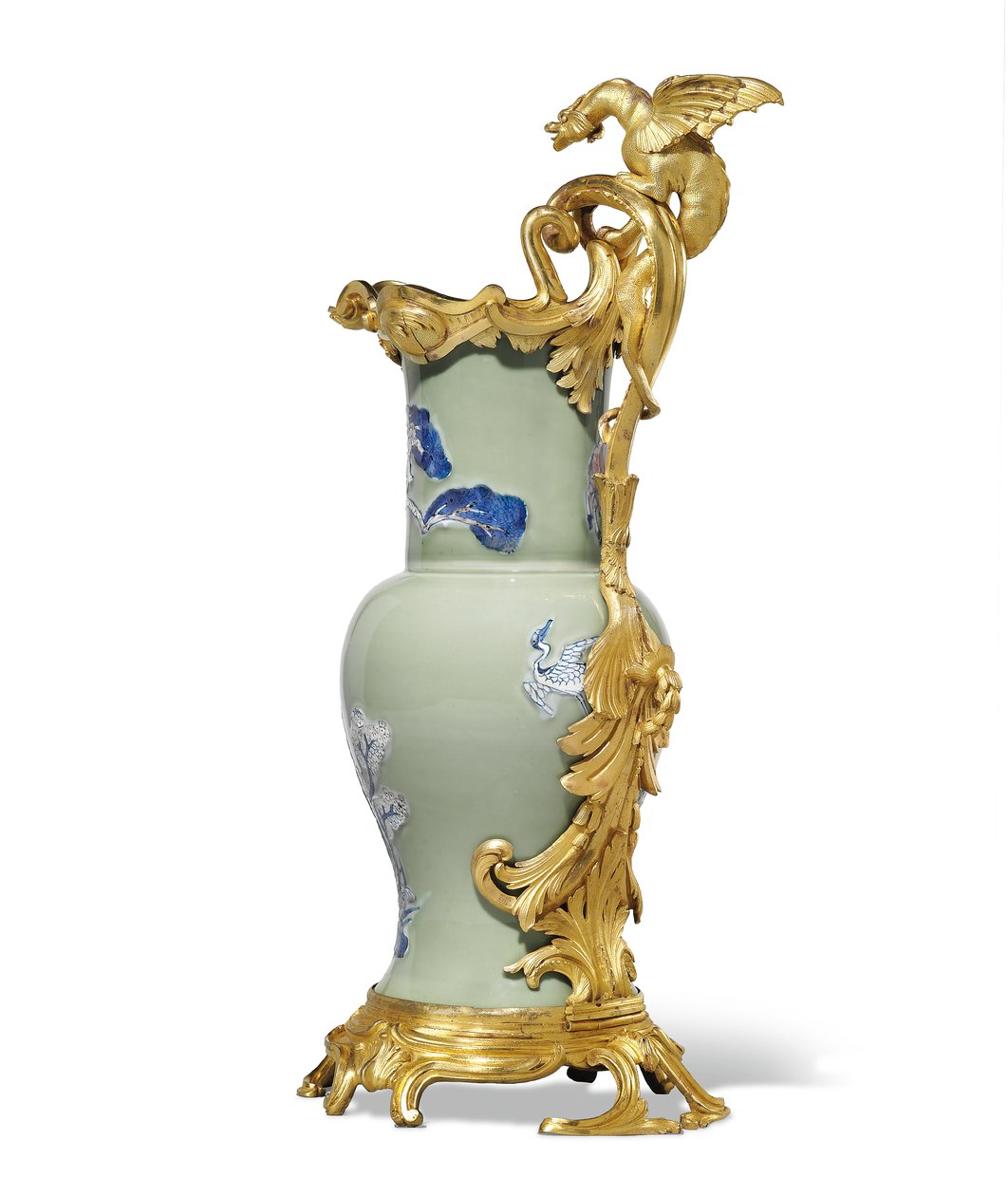 Egy pár XV. Lajos kancsóból, porcelán 1662-1722, tartók 1745-49 körül alkotó: Qing Dynasty   Kangxi Period Chinese