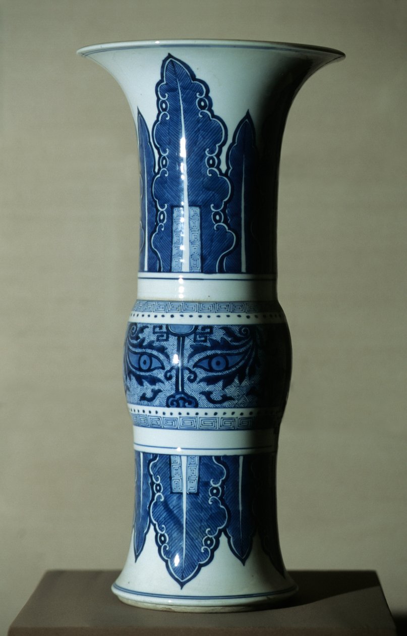 Kék fehér porcelán váza alkotó: Qing Dynasty   Kangxi Period Chinese School
