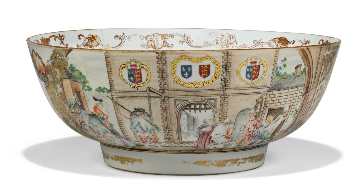 „The Gate of Calais” puncstál, 1750-55 körül (porcelán) alkotó: Qing Dynasty   Qianlong Period Chinese