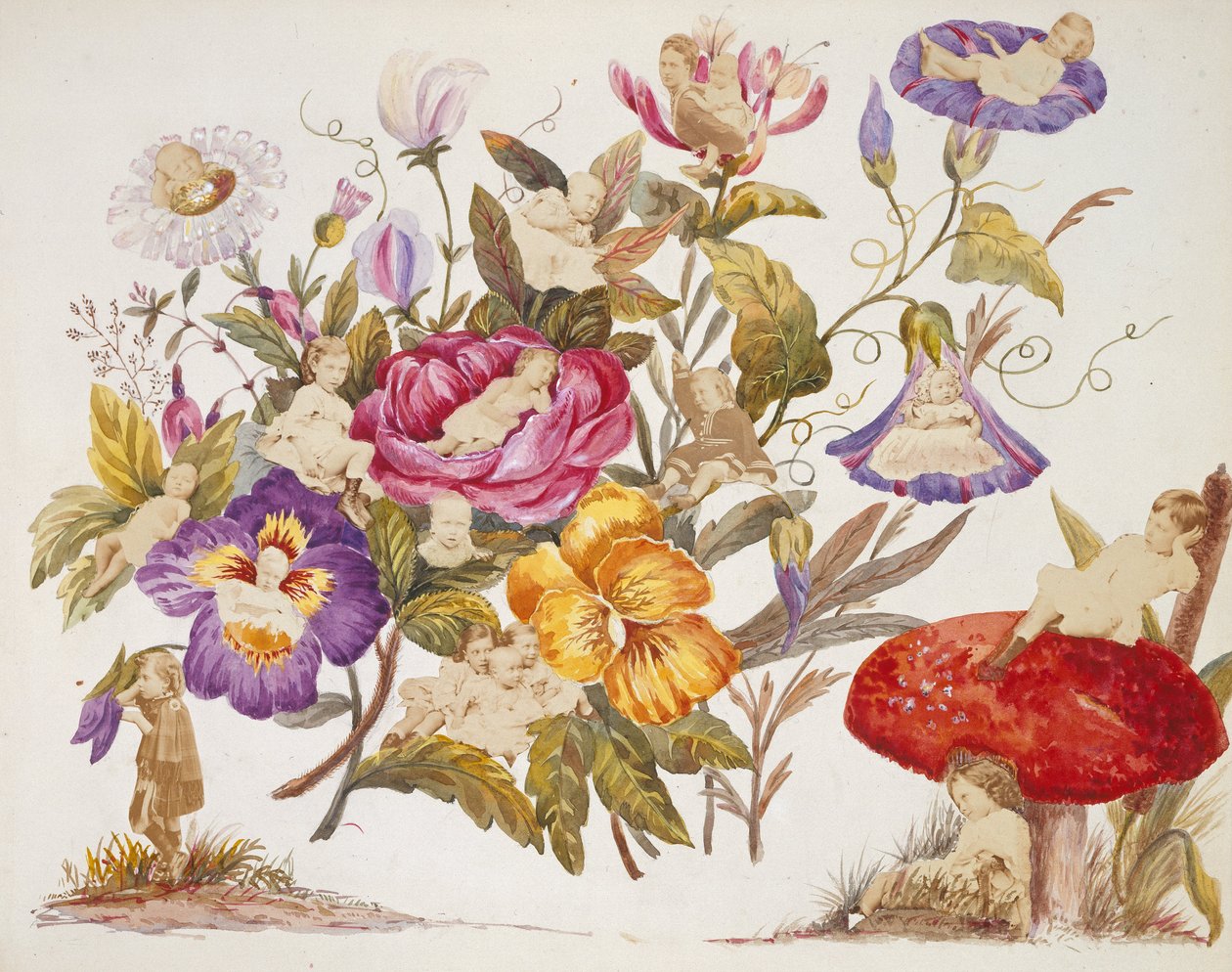 Alexandra walesi hercegnő által festett minták albuma, fényképekkel együtt, 1866-1869 alkotó: Queen Alexandra