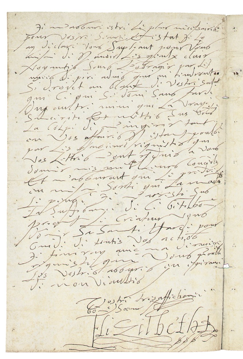 I. Erzsébet francia nyelvű levele IV. Henriknek, 1596 körül alkotó: Queen Elizabeth I of England and