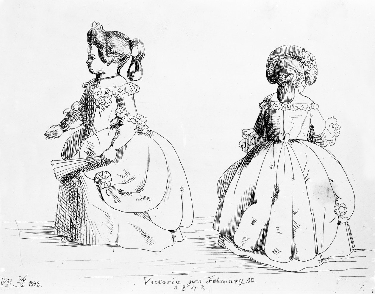 Viktória királyi hercegnő, 1843 (litográfia) alkotó: Queen Victoria