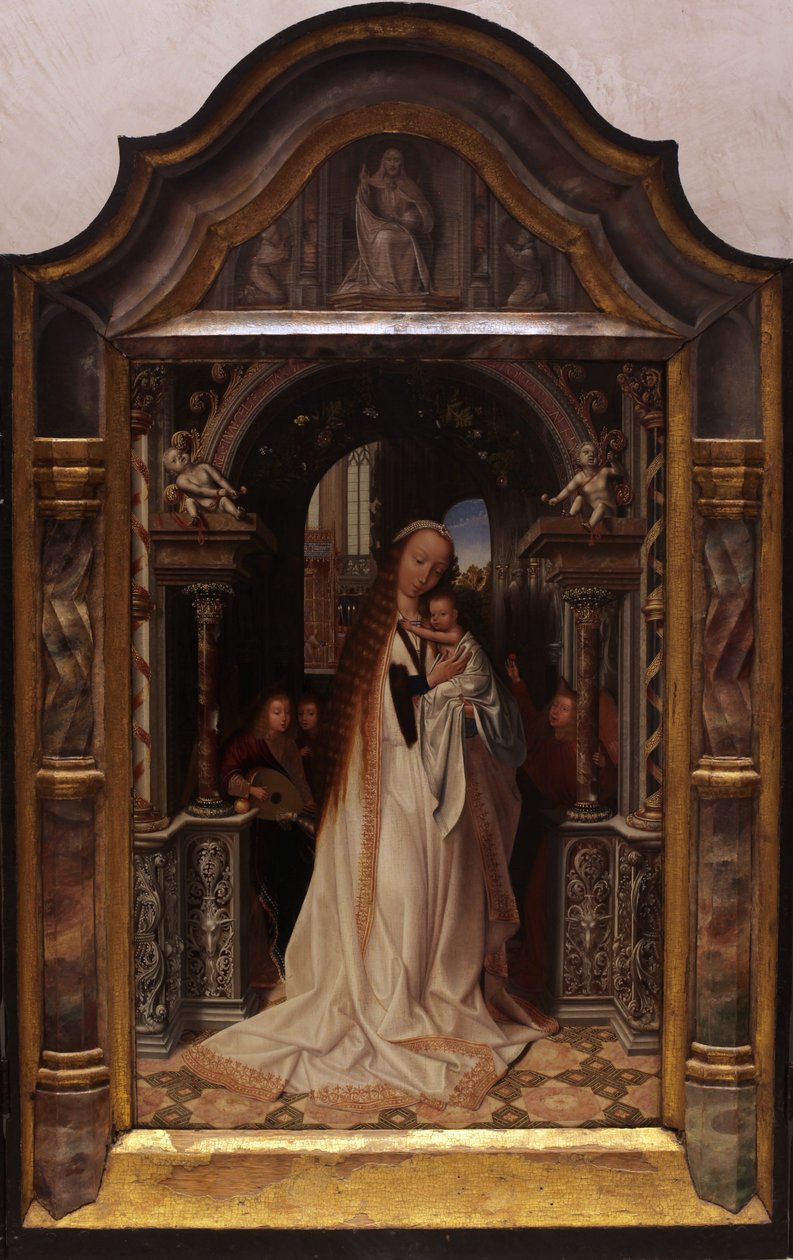 a szűz a gyerekkel, angyalokkal körülvéve alkotó: Quentin Matsys