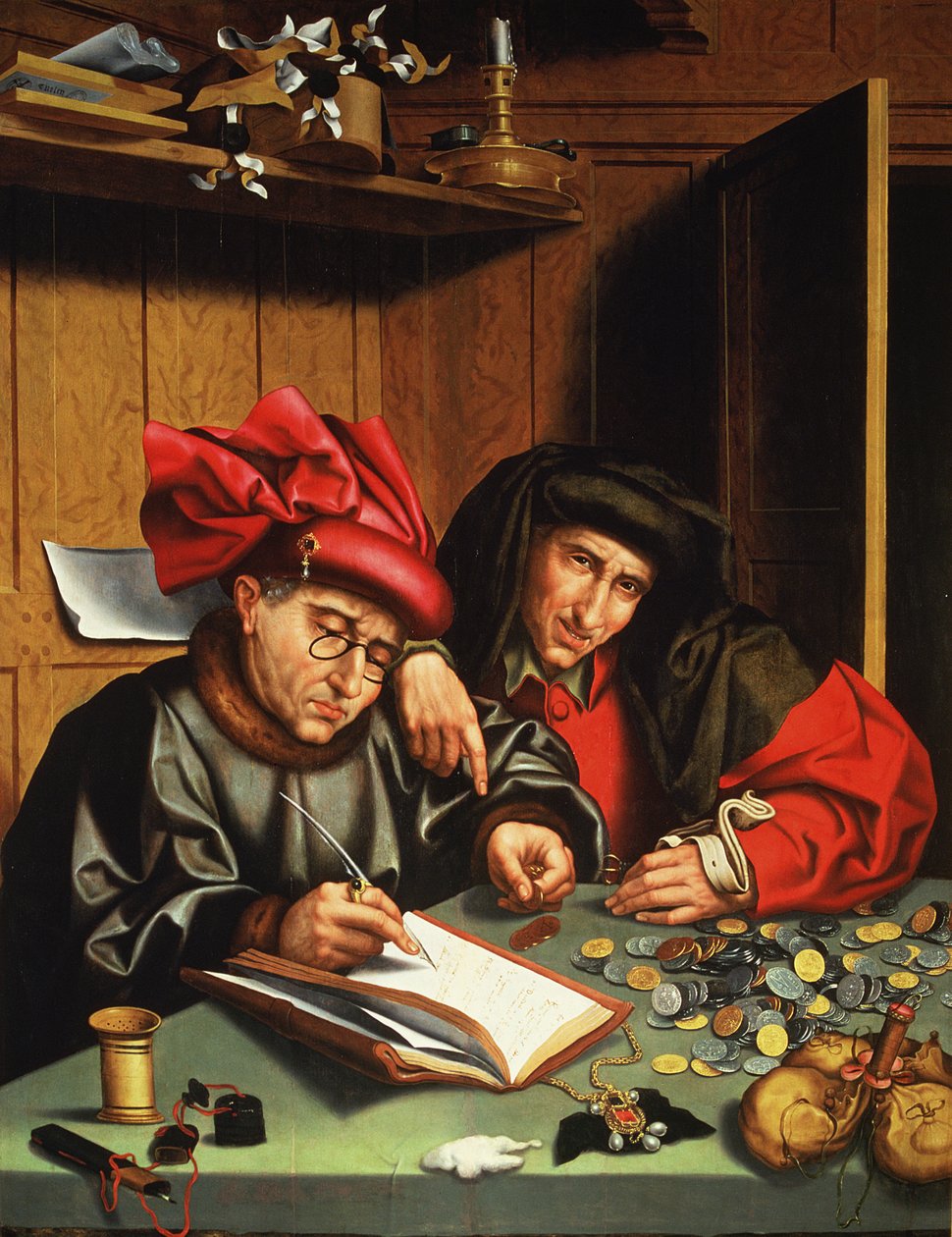 A pénzkölcsönzők (olaj, tölgy panel) alkotó: Quentin (attr. to) Massys or Metsys