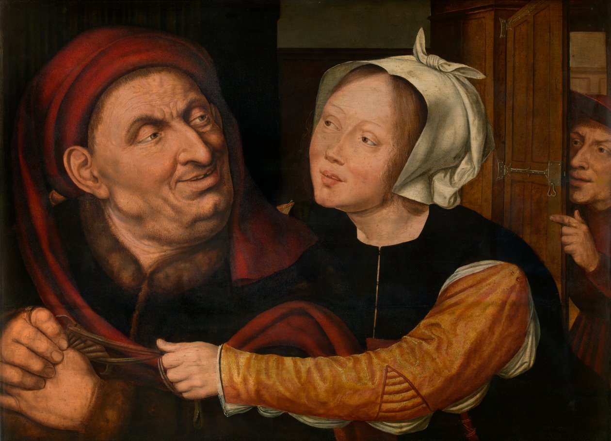 Össze nem illő szerelmesek (olaj a panelen) alkotó: Quentin Massys or Matsys