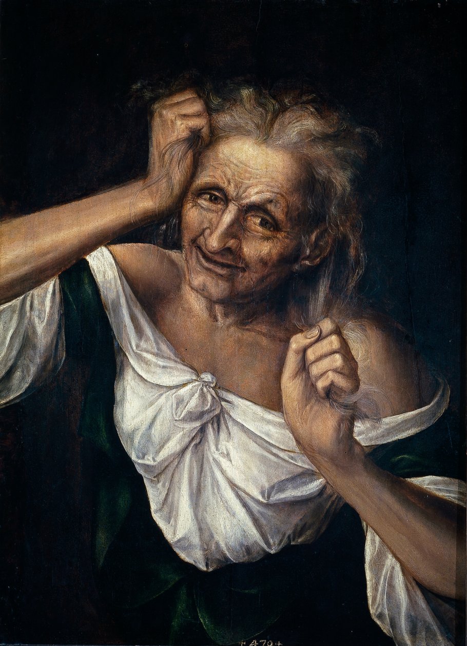 Haját tépő öregasszony - Massys, Quentin (1466-1530) (Quinten ou Kwinten Metsys ou Matsijs) 1525-1530 - Olaj, fa - 55x40 - Museo del Prado, Madrid alkotó: Quentin Massys or Metsys