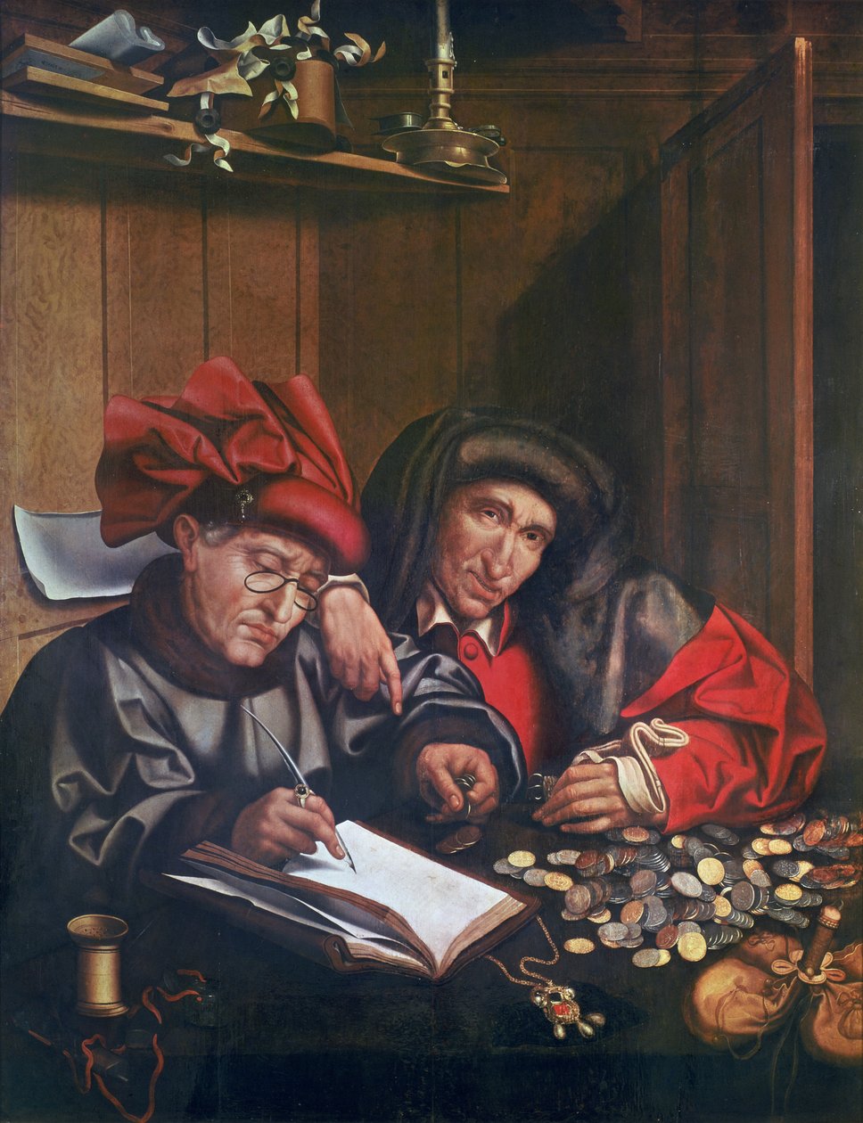 A pénzváltók, 1530 körül alkotó: Quentin Massys or Metsys