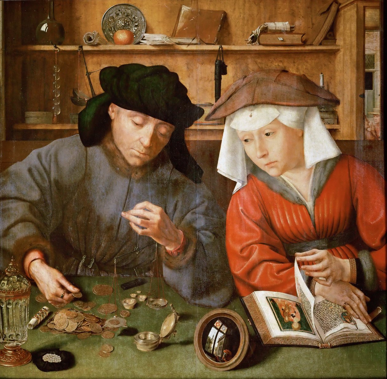 A pénzkölcsönző és a felesége alkotó: Quentin Massys or Metsys