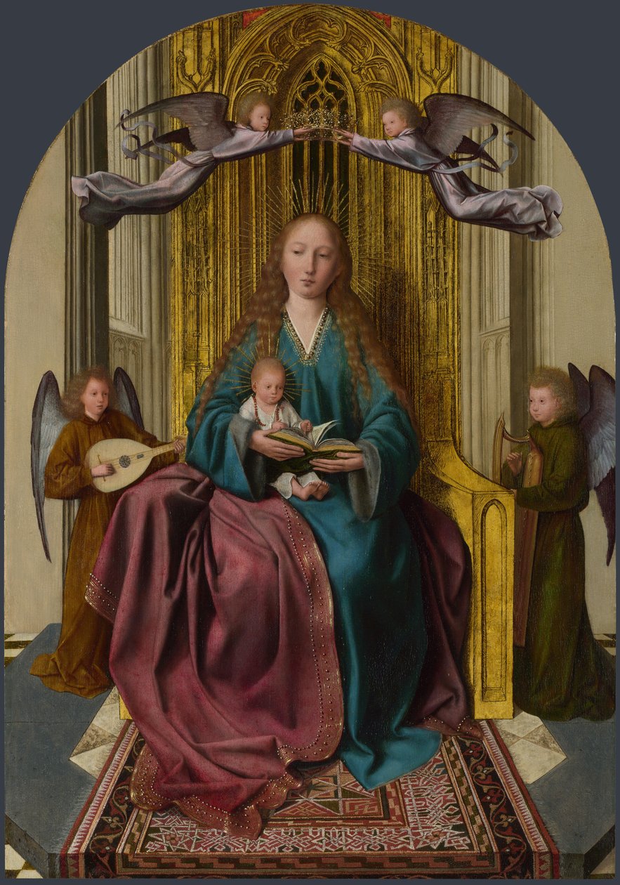 A szűz és a trónoló gyermek, négy angyallal, c. 1495 alkotó: Quentin Massys or Metsys