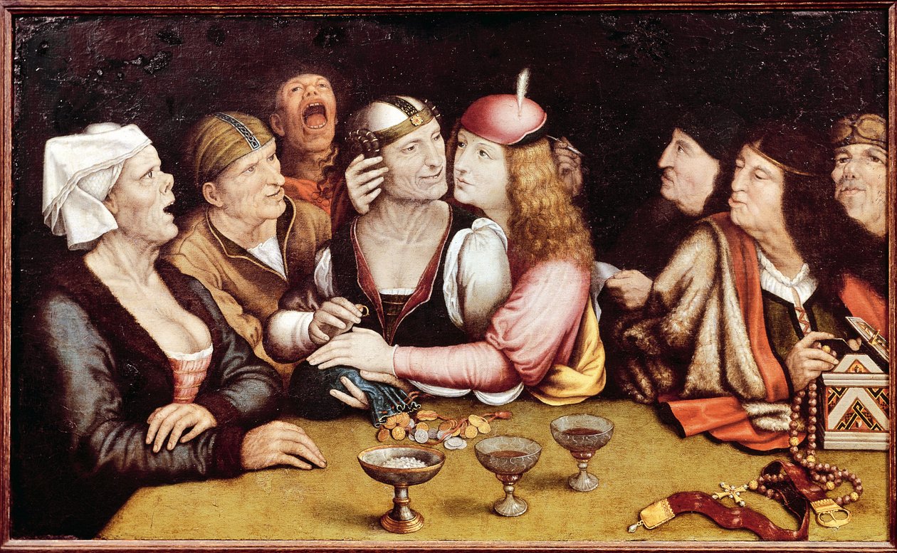 Az esküvői szerződés – Quentin Metsys (Matsys, Massys, Matsijs) festménye (1466-1530), olaj, fa alkotó: Quentin Massys or Metsys