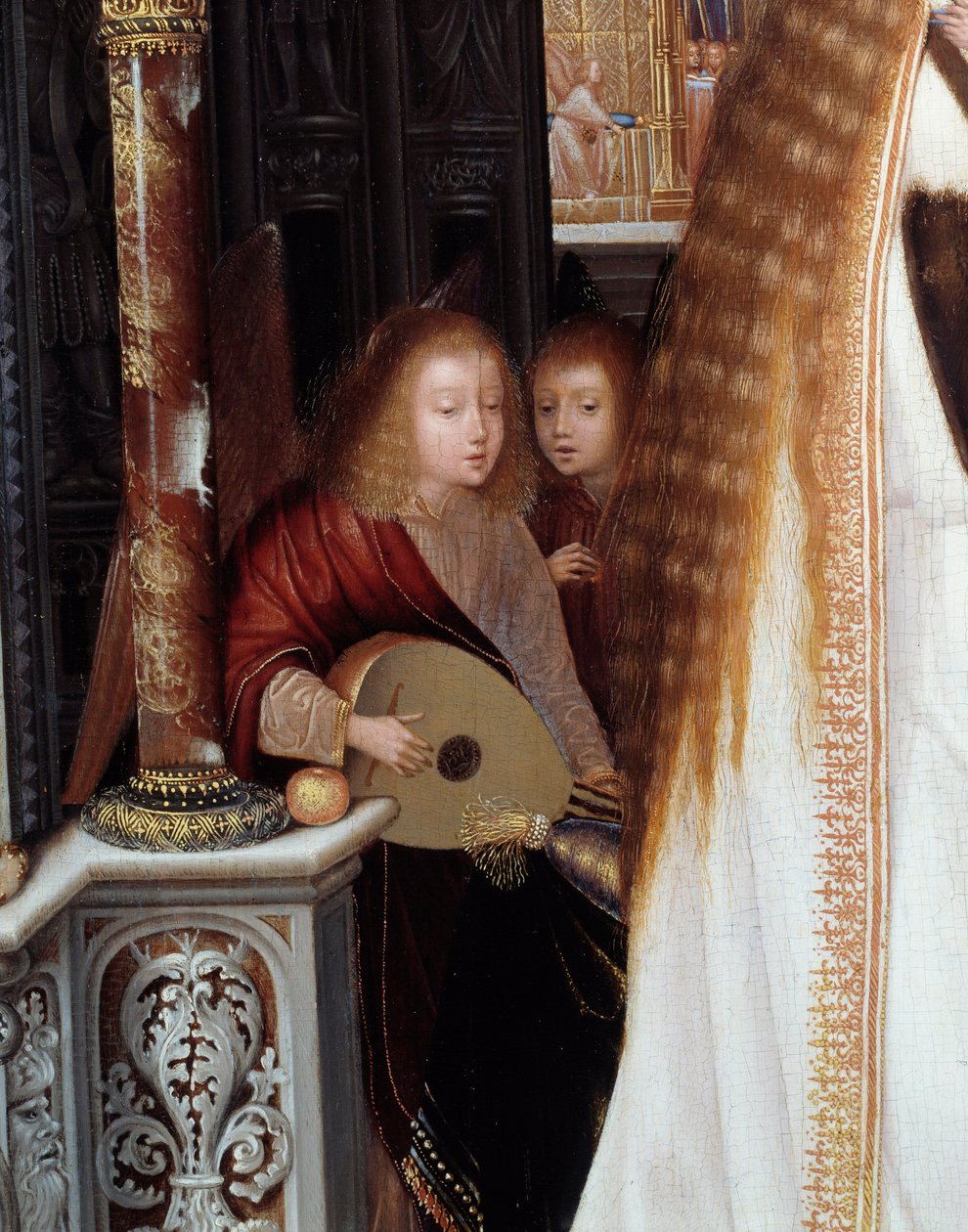 Quentin Metsys festménye: Szűz és gyermek három angyallal (1466-1530) alkotó: Quentin Massys or Metsys