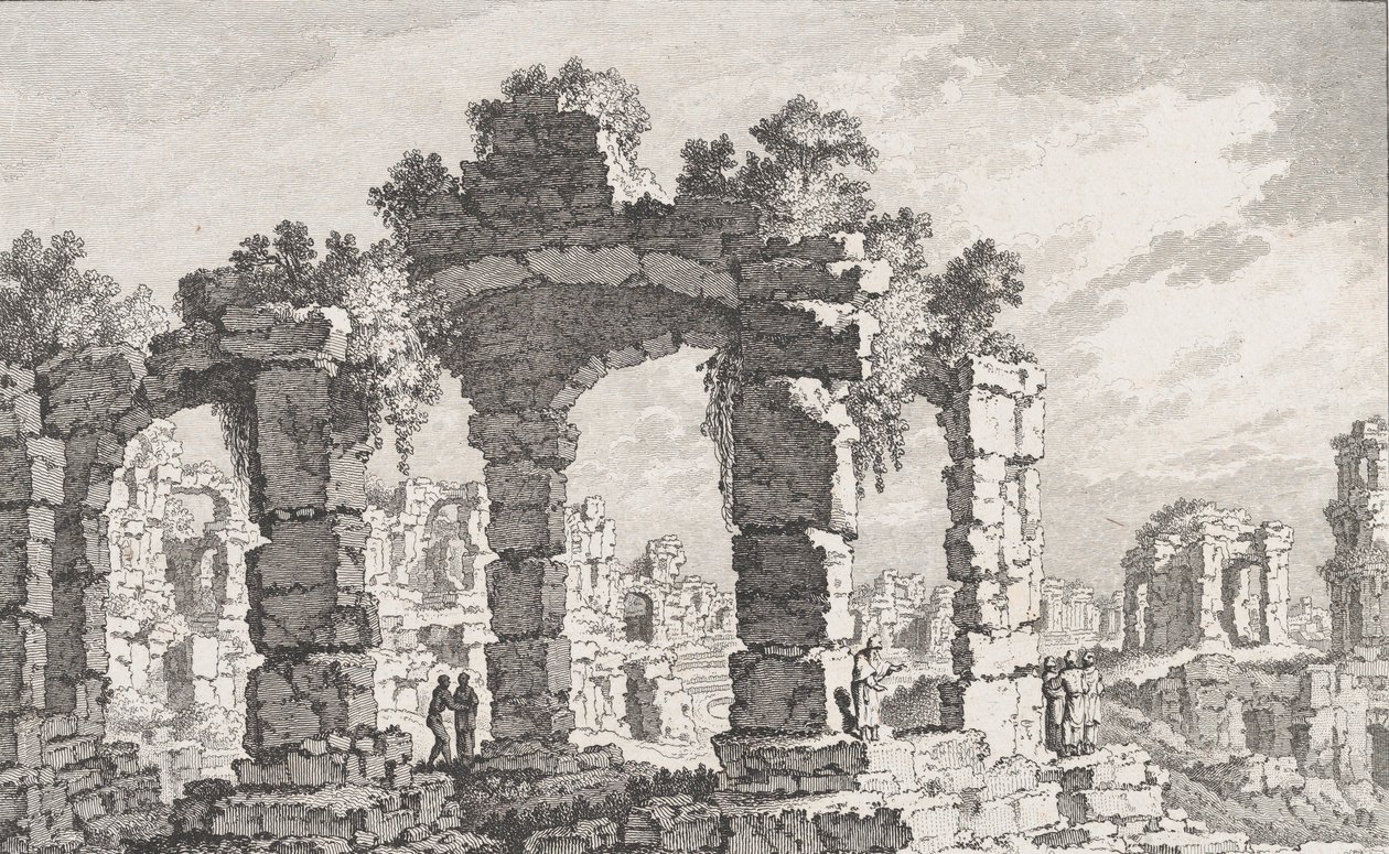 Ruines de Cumes, 18. század. alkotó: Quentin Pierre Chedel