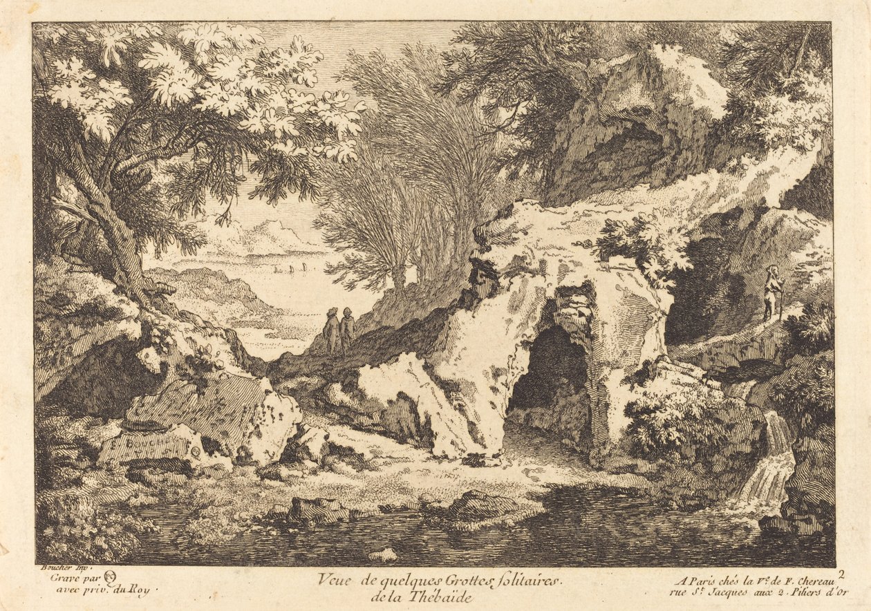 Kilátás Thebaide néhány magányos barlangjára alkotó: Quentin Pierre Chedel after François Boucher