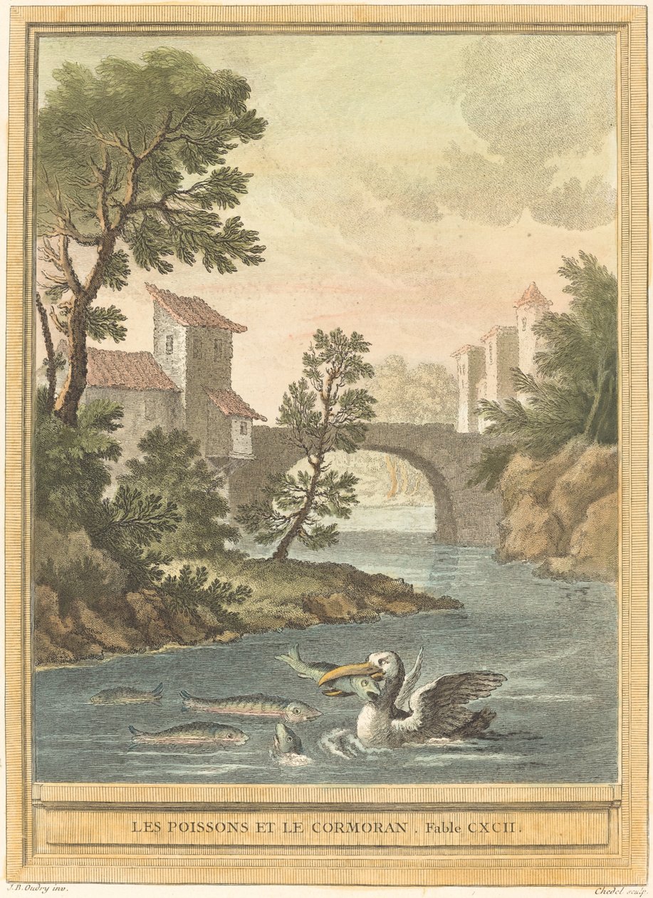 A hal és a kormorán alkotó: Quentin Pierre Chedel after Jean Baptiste Oudry