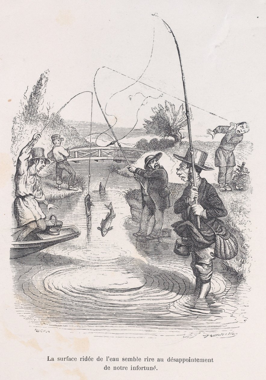 Úgy tűnik, a csobogó víz kigúnyolja szerencsétlenségünket. Az emberi L... kis nyomorúságaiból, 1843. alkotó: Quichon
