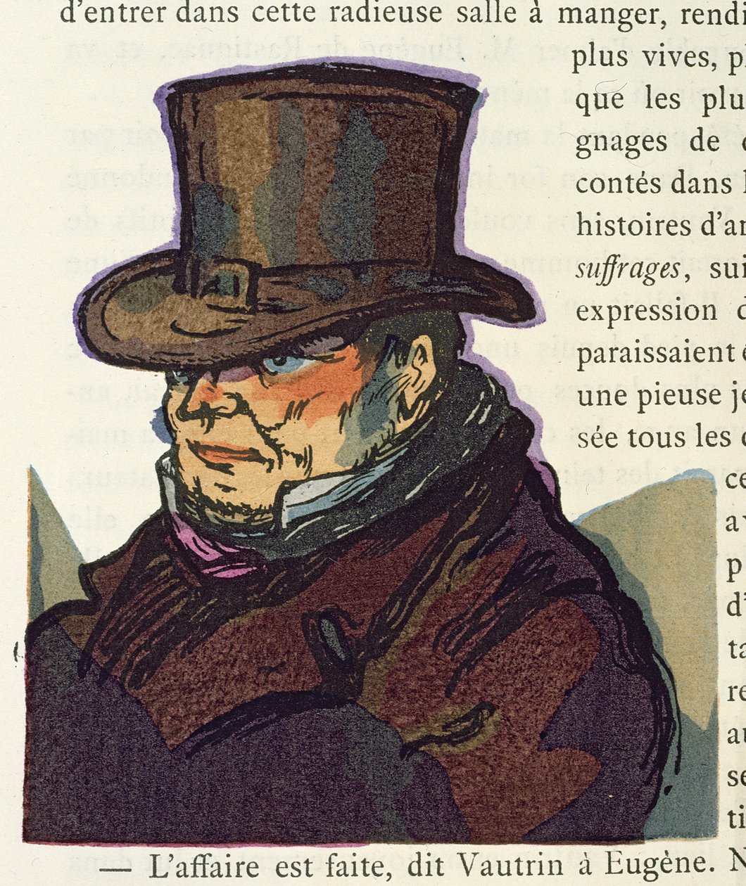 „Vautrin”, a „Le Pere Goriot” illusztrációja, Honore de Balzac, 1922 alkotó: Quint