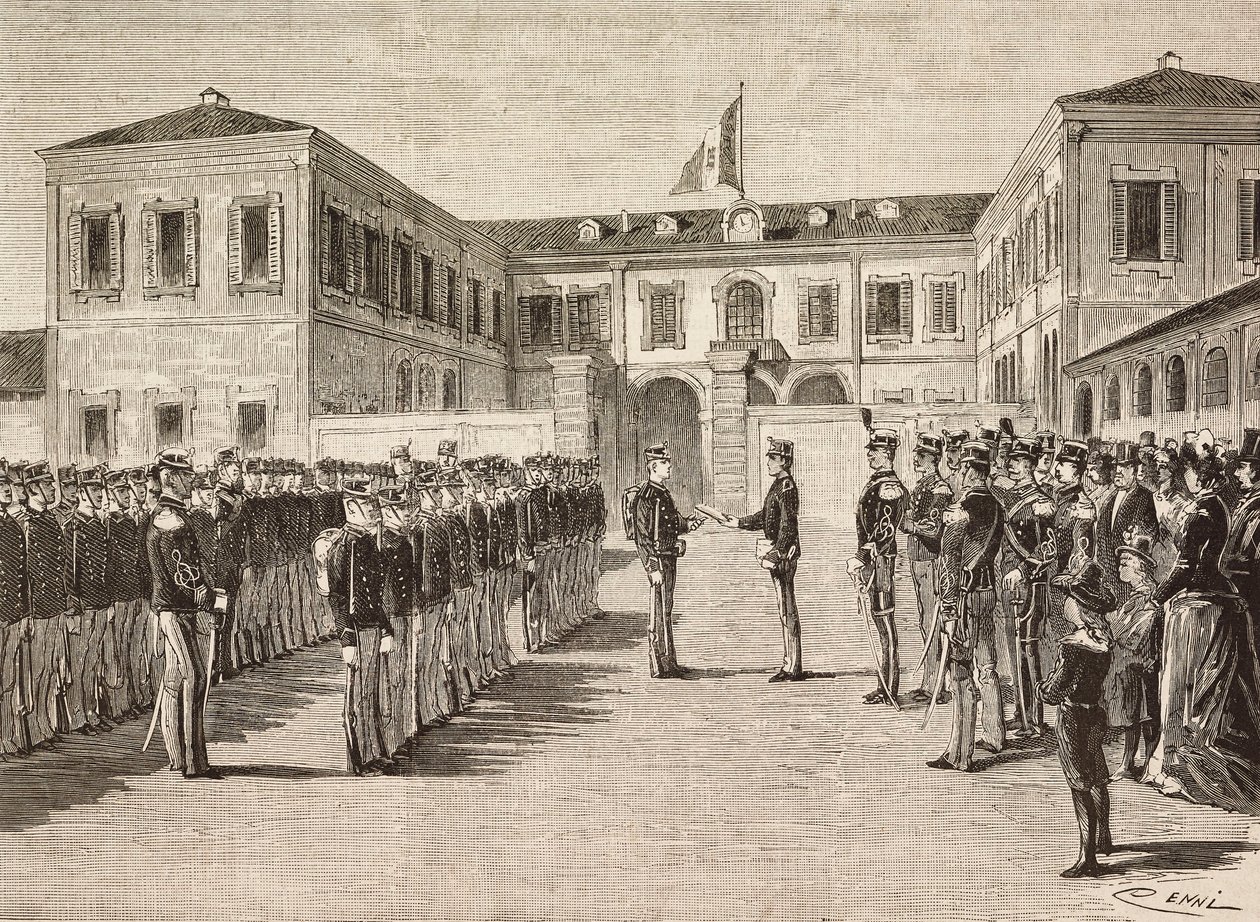 Vittorio Emanuele herceg (1870-1946), torinói gróf diplomát ad a milánói katonai akadémia kadétjainak március 14-én alkotó: Quinto Cenni