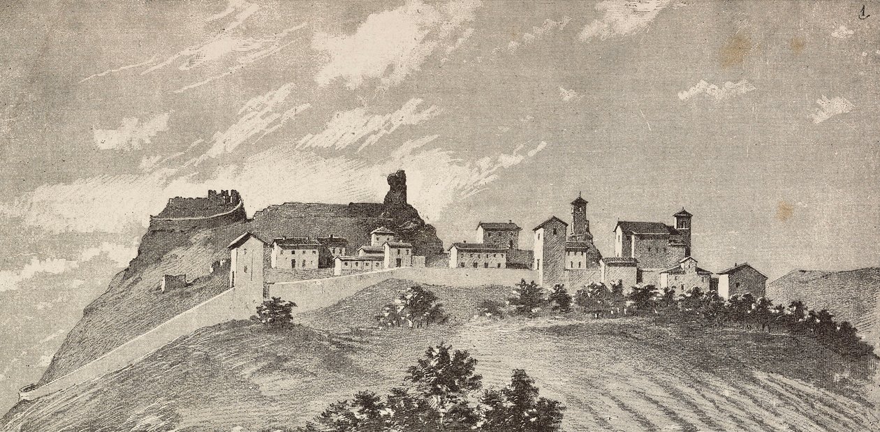 San Giovanni városa Galileában, Olaszországban, metszet Quinto Cenni rajzából és Ulisse Topi vázlatából, L
