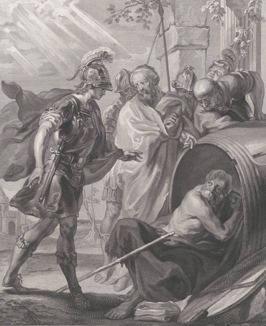 Szinopi Diogenész és Nagy Sándor találkozása, 1784. alkotó: Quirin Mark