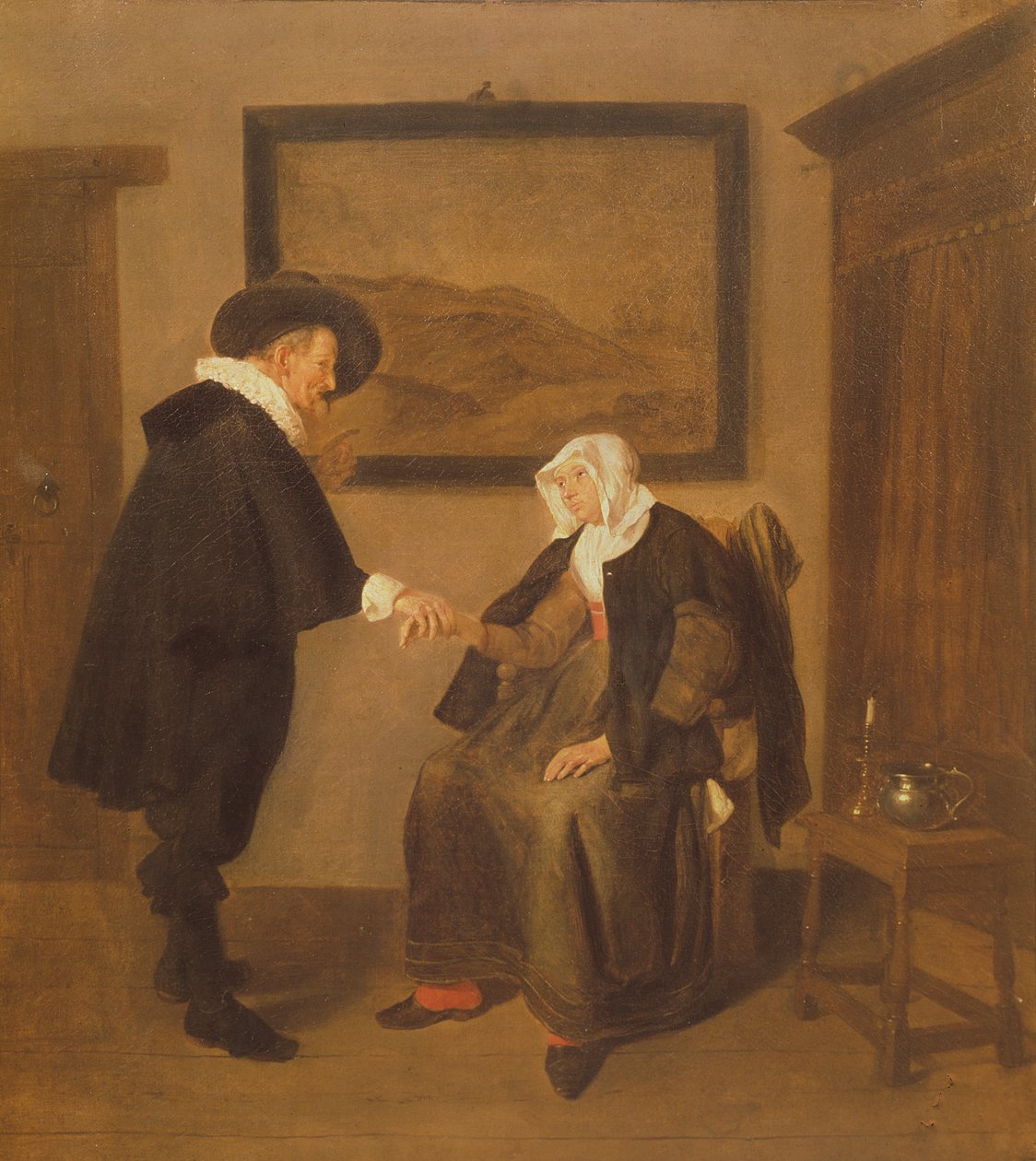 A konzultáció, 1655 körül alkotó: Quiringh Van Brekelenkam