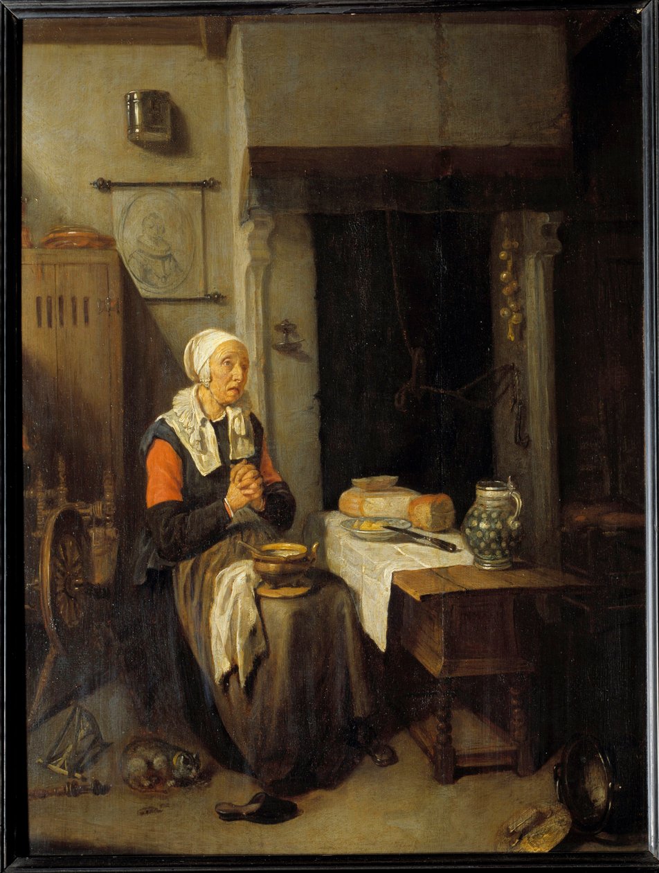 Le Benedicite Painting by Quinringh (Quiringh) Gerritsz Van Brekelenkam (1620-1668) 1648 V. 0,54x0,41 m alkotó: Quiringh Gerritsz. van Brekelenkam