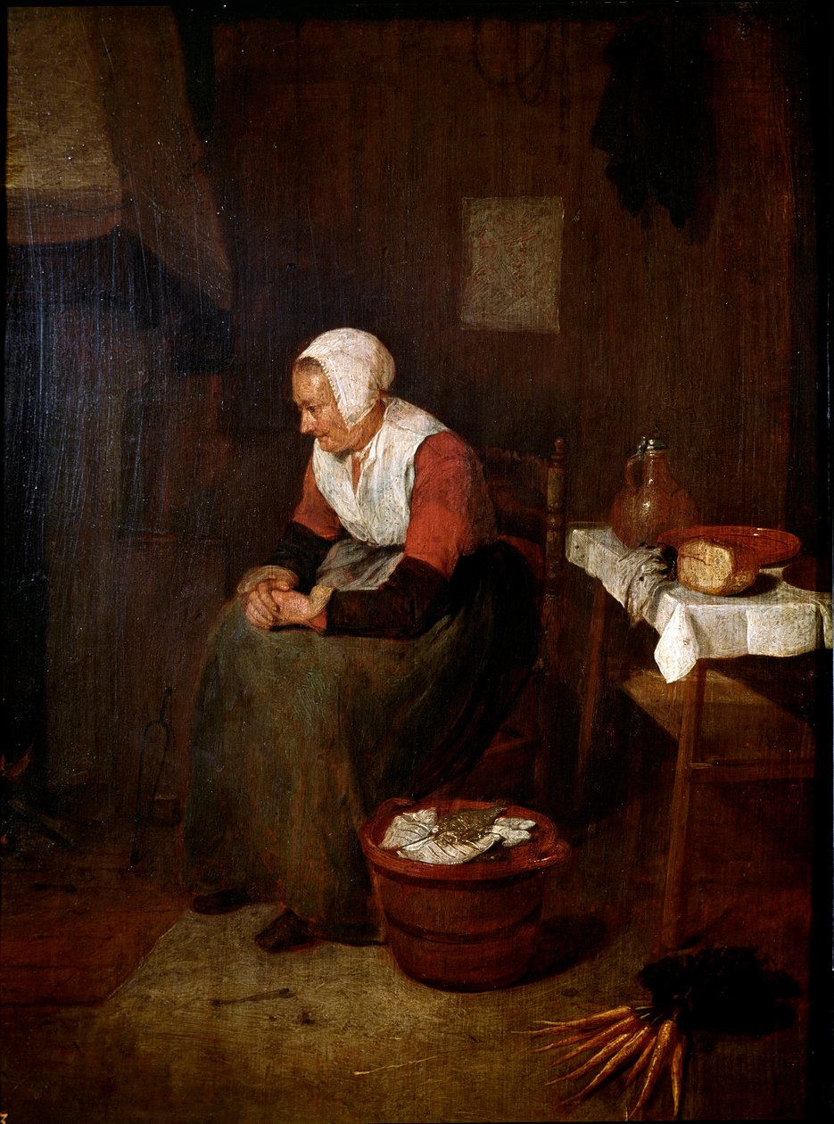 Portré öregasszonyról, Quinringh (Quiringh) Gerritsz Van Brekelenkam (1620-1668) festménye 17. századi Madridi Prado Múzeum alkotó: Quiringh Gerritsz. van Brekelenkam