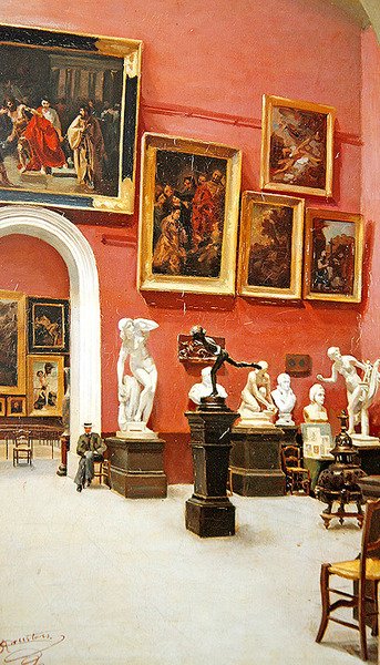 Egy múzeum belseje alkotó: R. Courtois