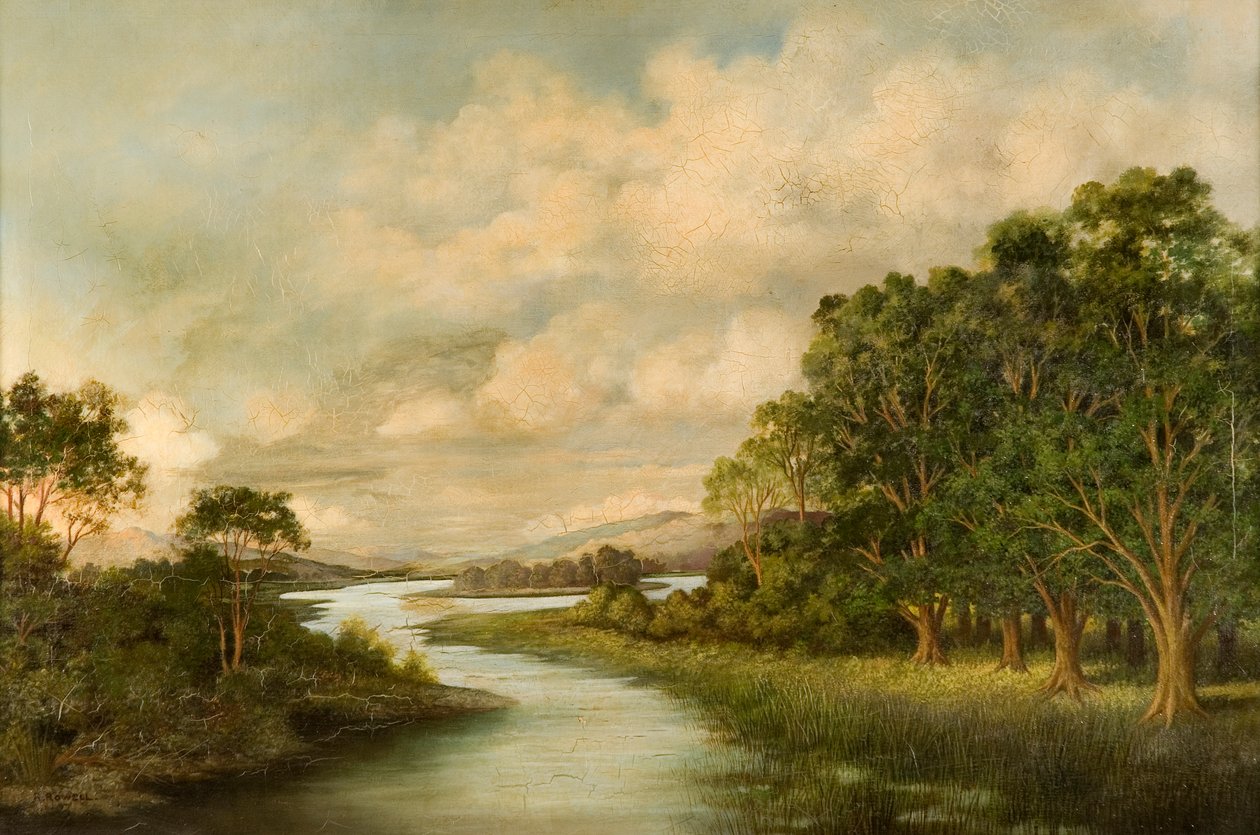 Kilátás a North Tyne folyóra alkotó: R. Rowell
