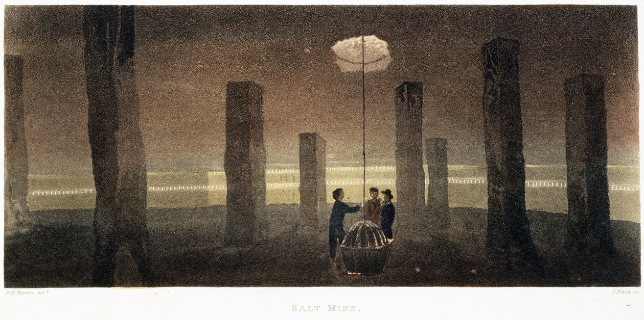Sóbánya, Cheshire, metszette: J. Bluck, 1814 (színes akvatinta) alkotó: R.H. after Marten