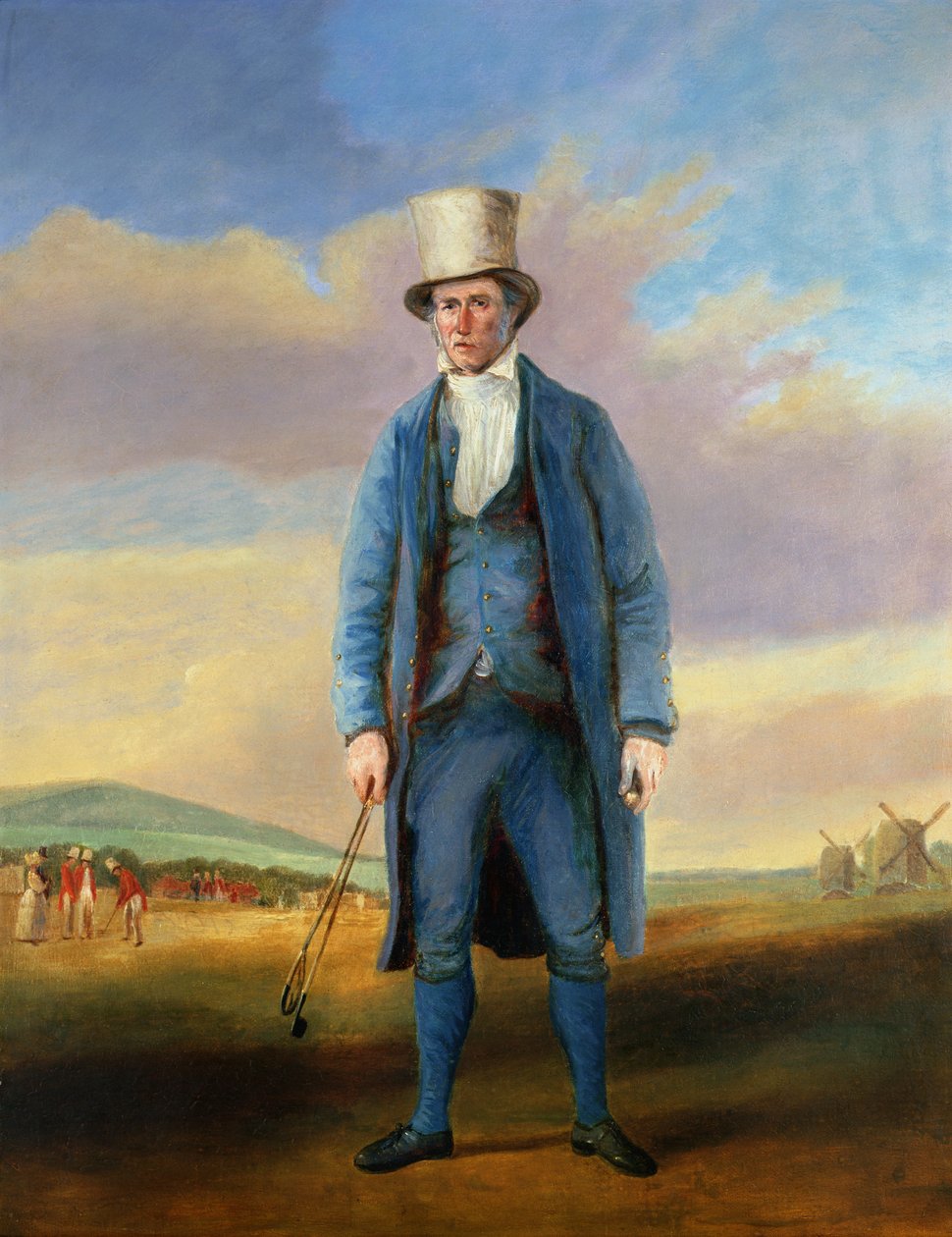 "Old Alick", Alick Brotherton (1756-1840), a Royal Blackheath Golf Club lyukkészítője, 1835 körül alkotó: R.S.E Gallen