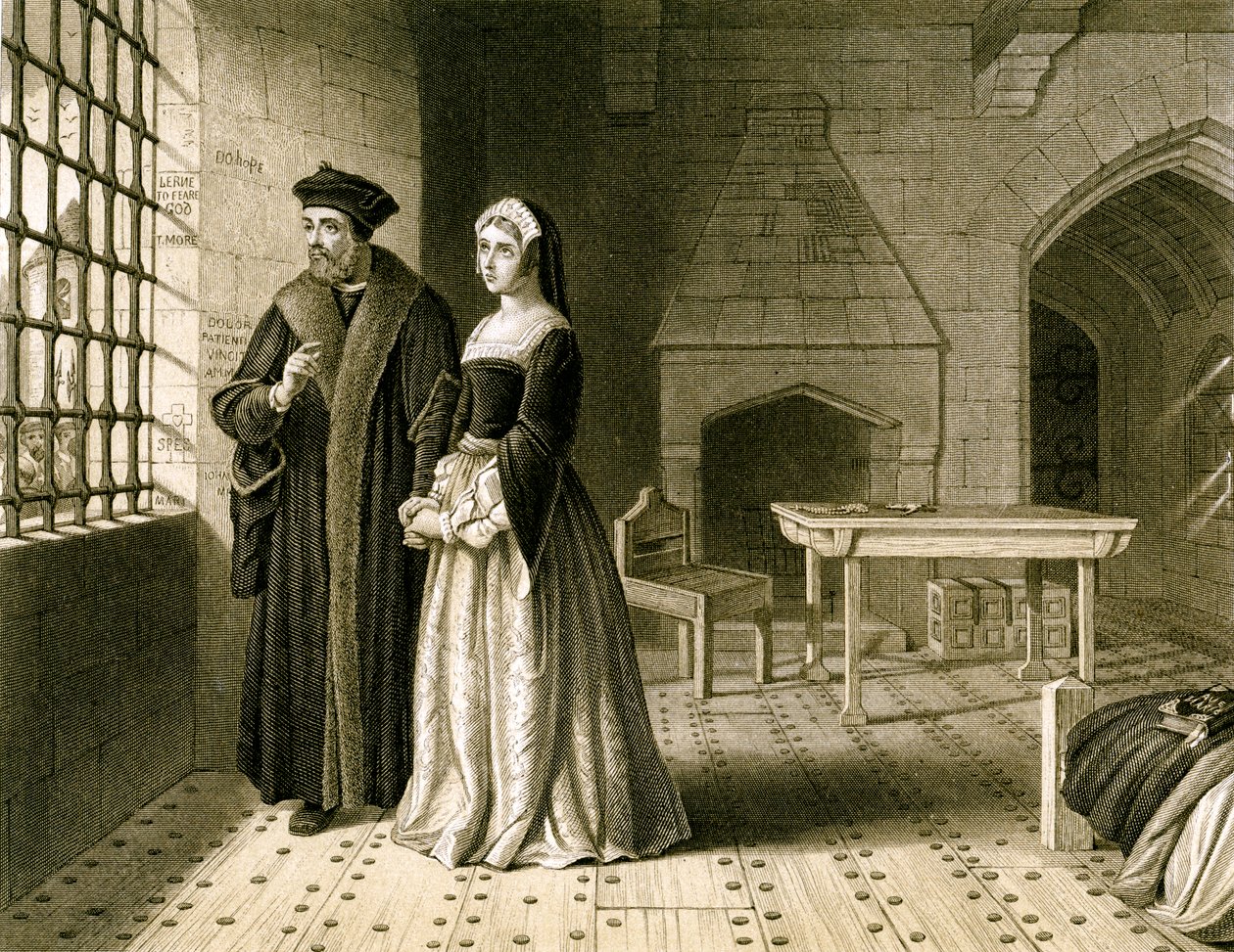 Sir Thomas More 1478-1535 és lánya, Margaret, XIX. alkotó: R Anderson