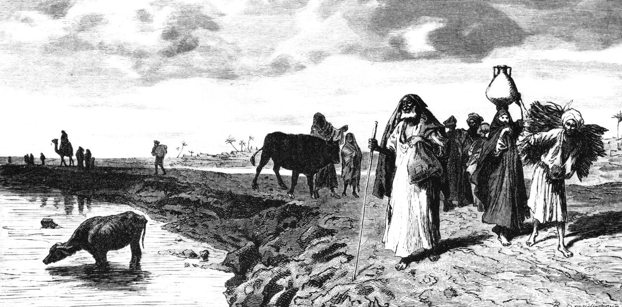 Egy Chaussee a deltában, az árvíz idején, 1880-ban alkotó: R. Brandamour