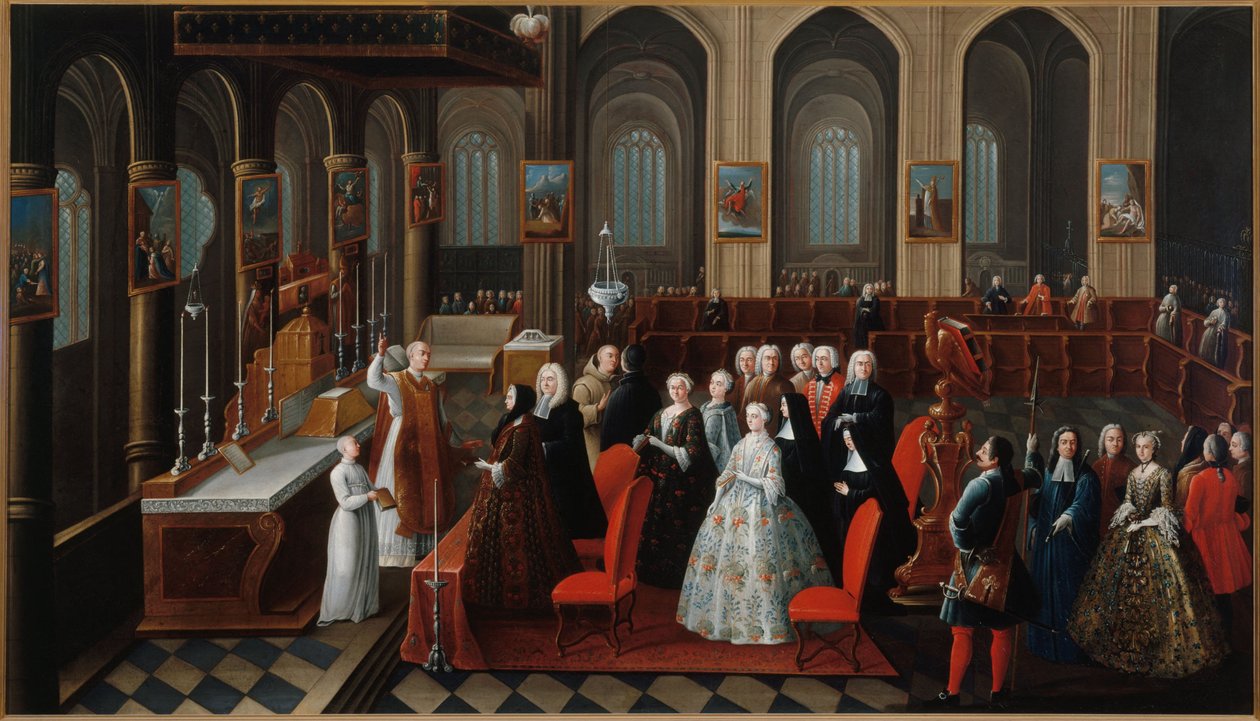 M. és Mme Robinet de Pontagny aranylakodalma, 1742-ben (olaj, vászon) alkotó: R. Huet