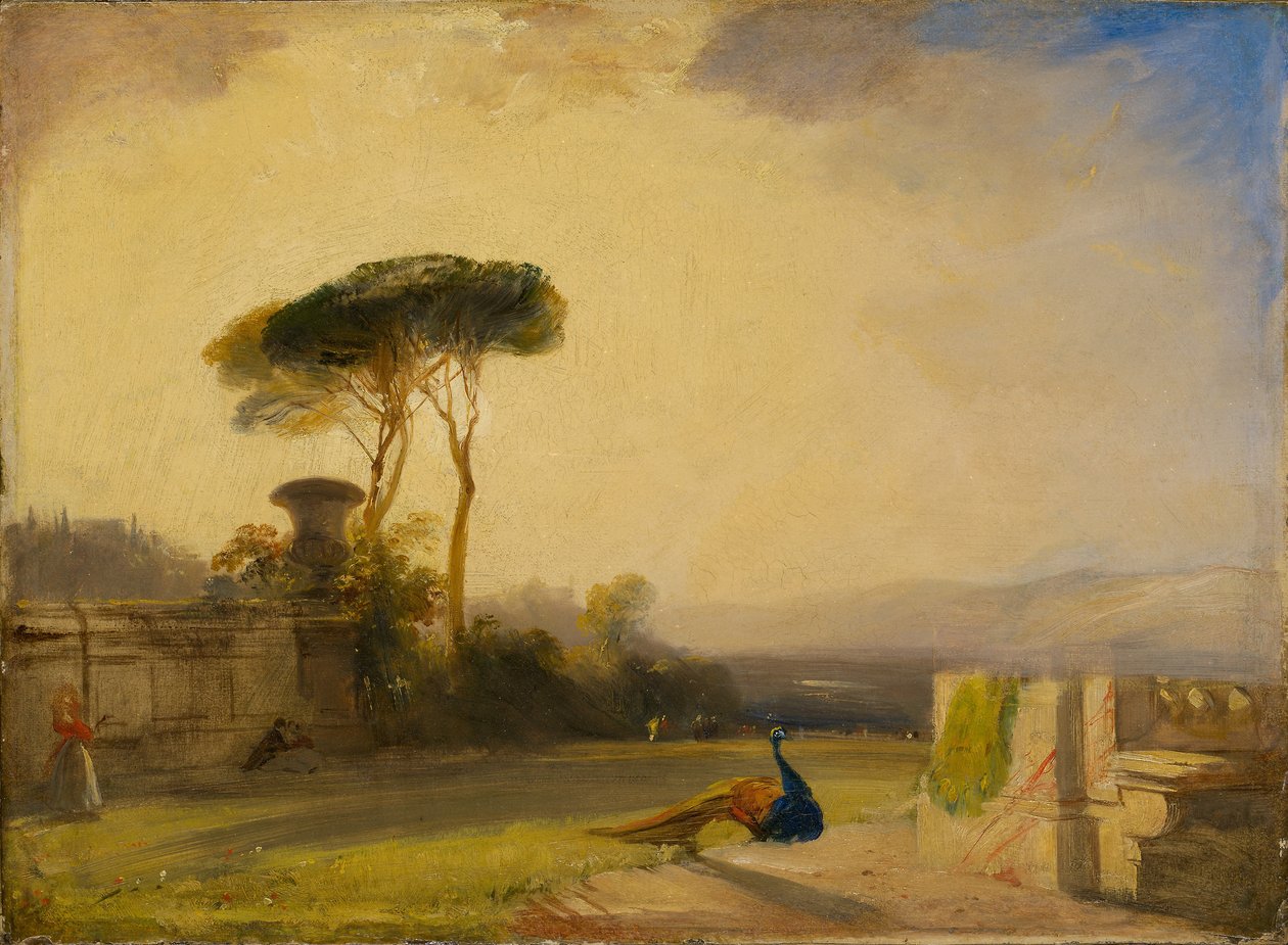 Kilátás egy villa területére Firenze közelében alkotó: R. P. Bonnington