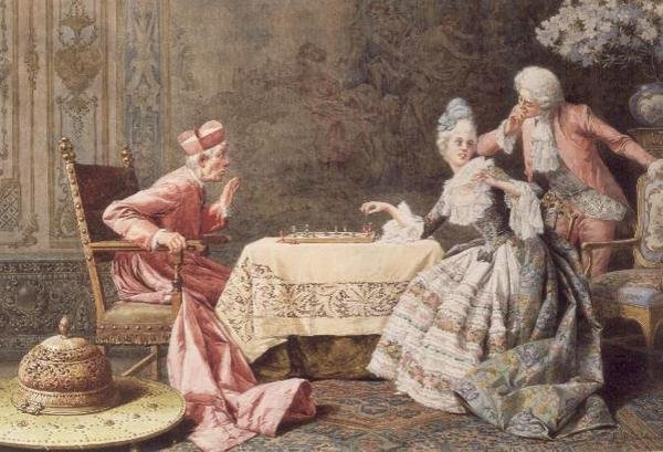 Sakkozni a bíborossal alkotó: R. Raimondi