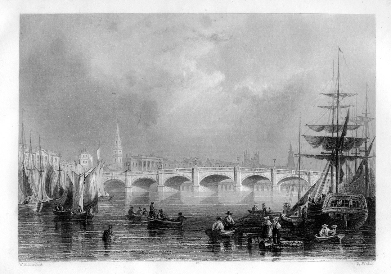 A híd és a Broomielaw Quay, Glasgow, Skócia, 1886 alkotó: R. Wallis