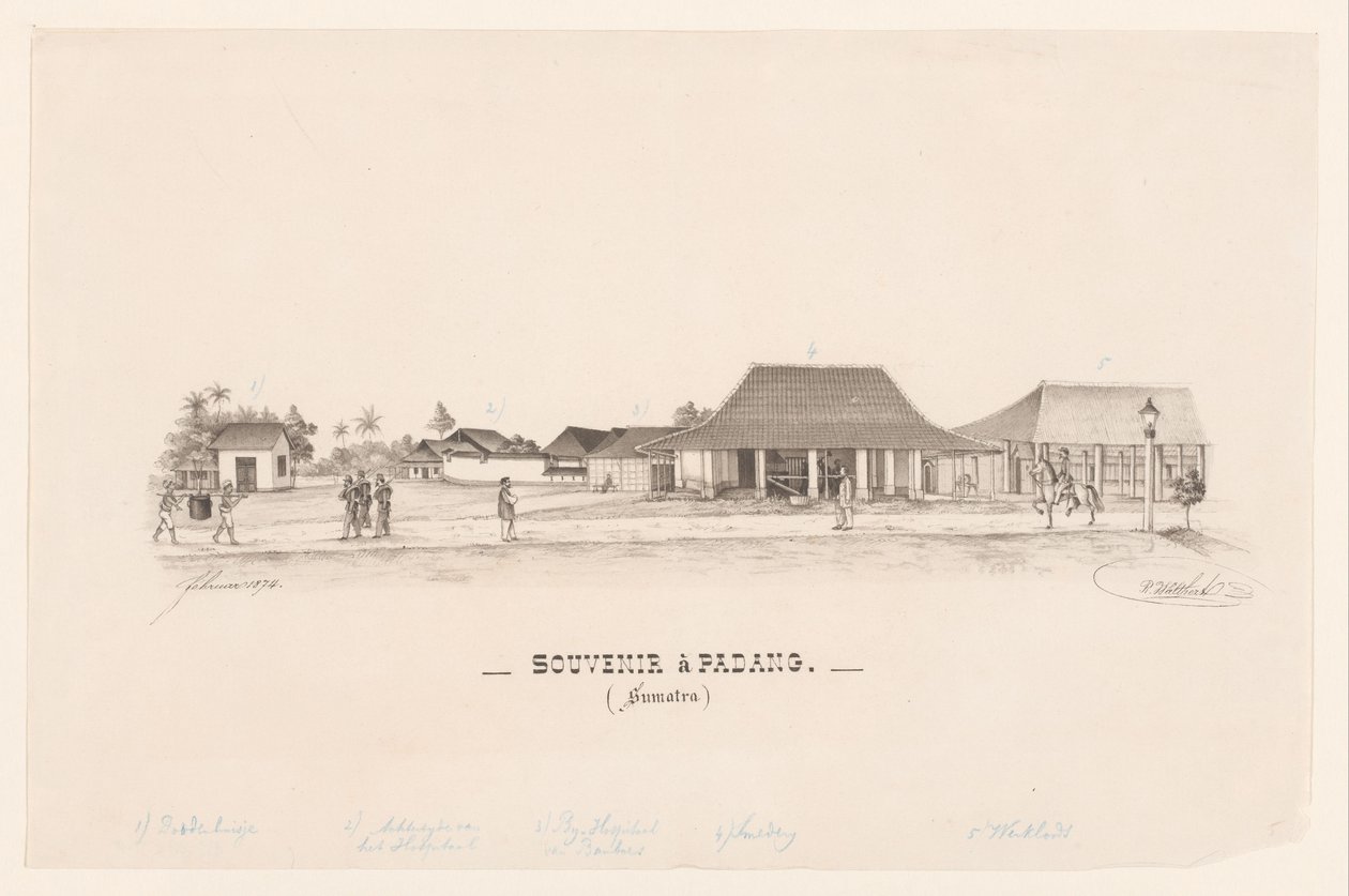 Emlékezés Padangban. (Szumátra) (cím a tárgyon) alkotó: R. Walthert (signed by artist)