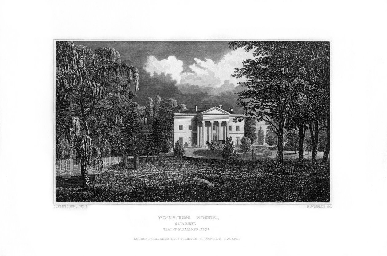Norbiton House, Kingston upon Thames, Surrey, 1829. alkotó: R. Winkles