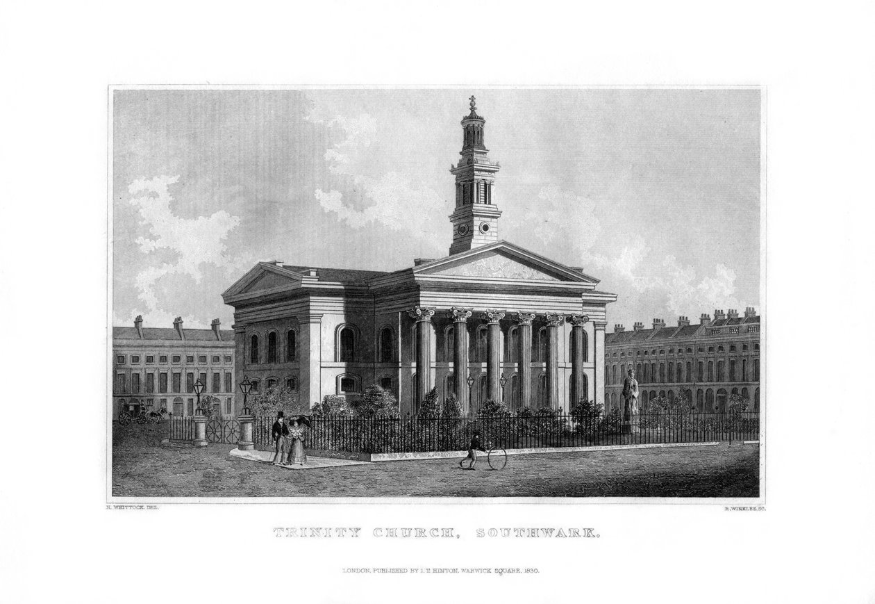 Trinity Church, Southwark, London, 1830. alkotó: R. Winkles