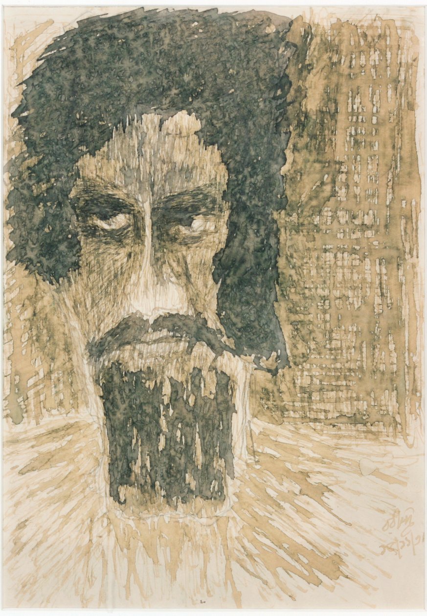 Egy fej (tinta papíron) alkotó: Rabindranath Tagore