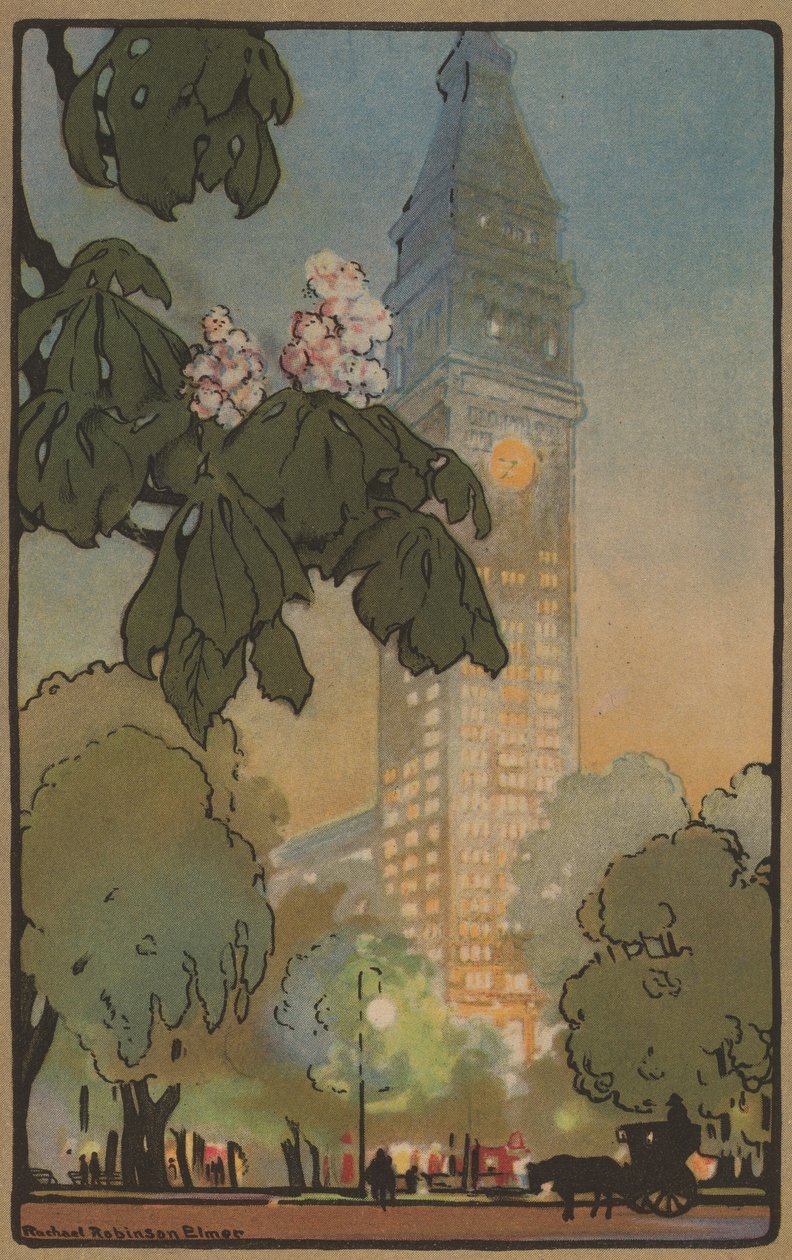 A Metropolitan Tower egy nyári estén, 1914. alkotó: Rachael Robinson Elmer