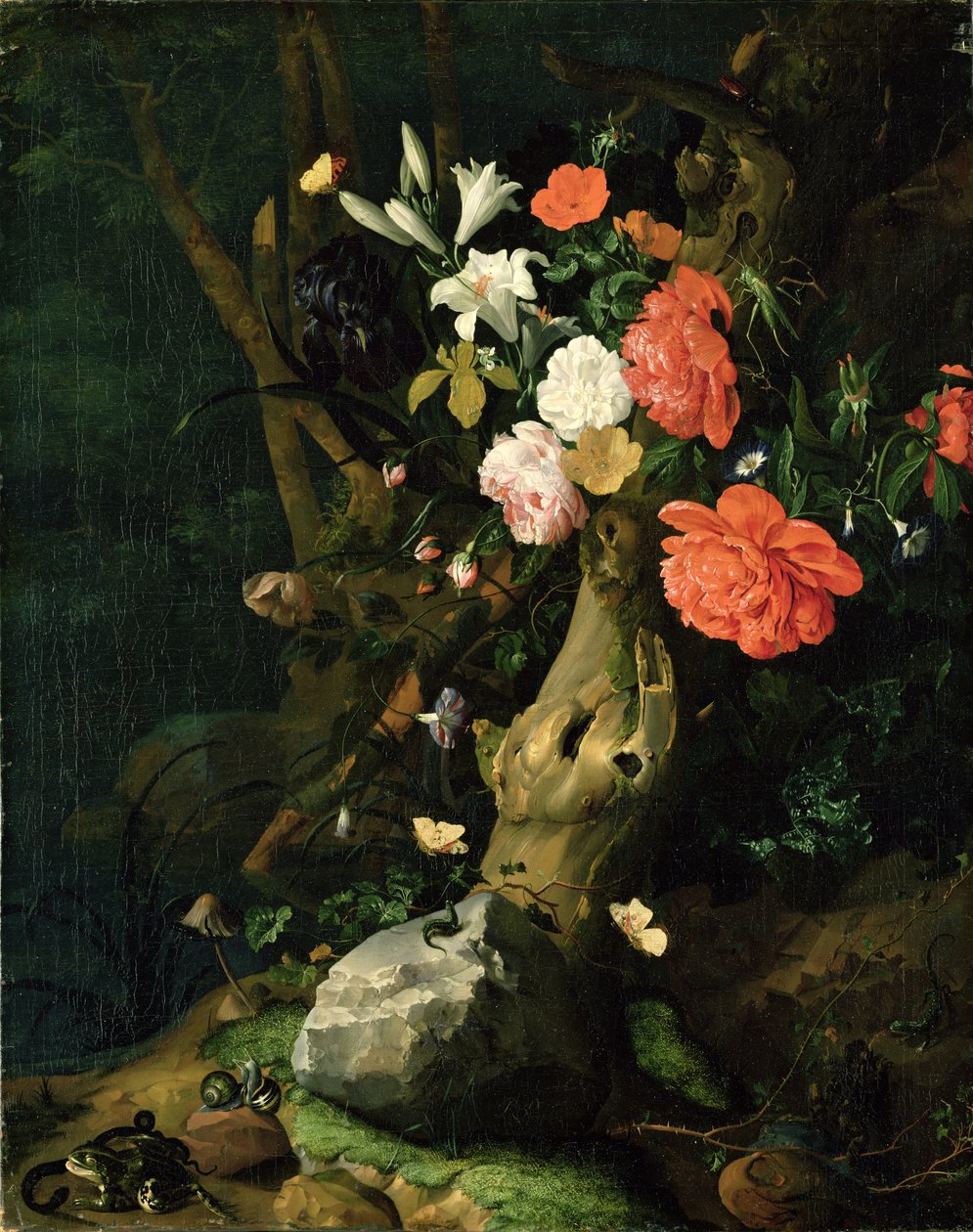 Virágcsendélet erdőben, 1690 körül alkotó: Rachel Ruysch