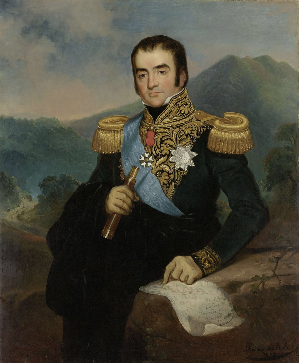Herman Willem Daendels főkormányzó portréja alkotó: Raden Saleh