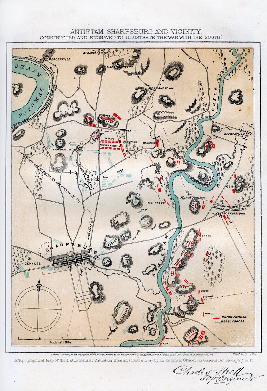 Antietam térképe, Sharpsburg és környéke, Maryland, 1862 1862-1867. alkotó: Rae Smith