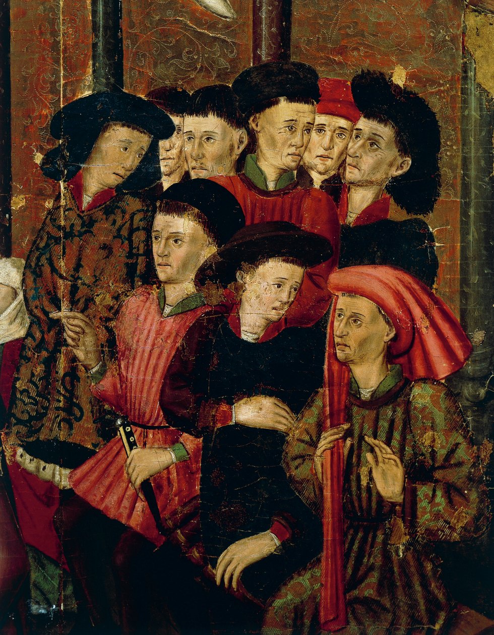 Prédikáció, részlet a San Bernardino-oltárból, Joan Figuera és Tomas Rafael (aktív a 16. század második felében), tempera táblán, 399x253 cm. Részlet. alkotó: Rafael & Figuera Joan (active c.1454 1477) Tomas
